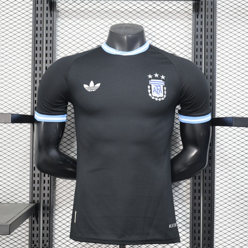 Player Version 2025 Argentina Away Black Soccer Jersey Camisetas de Futbol