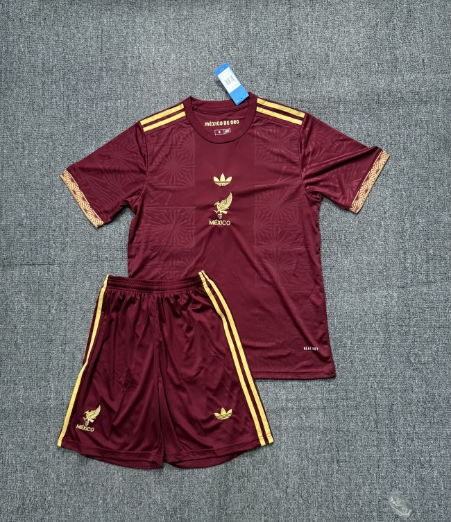 Adult Uniform Mexico 2025 Red Special Edition Soccer Jersey Shorts Football Kit