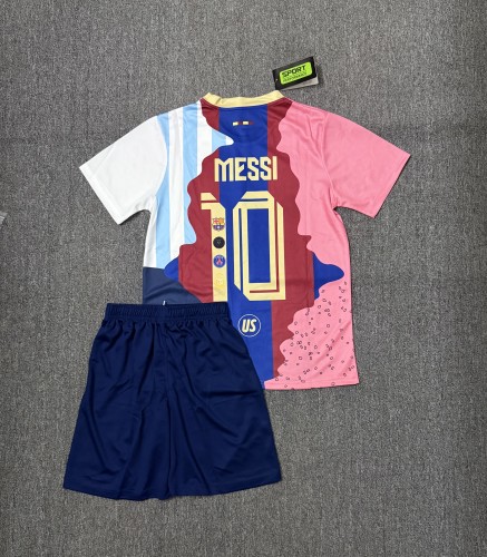 Adult Uniform Messi Team Combine Version 2025-2026 Inter Miami Barcelona Argentina PSG Soccer Jersey Shorts