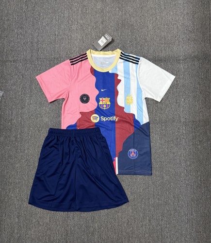 Adult Uniform Messi Team Combine Version 2025-2026 Inter Miami Barcelona Argentina PSG Soccer Jersey Shorts