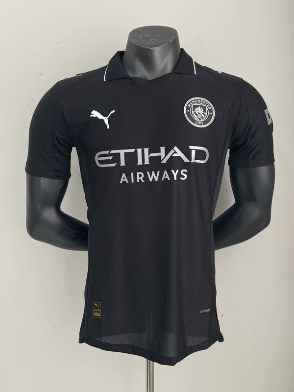 Player Version 2025-2026 Manchester City Third Away Black Soccer Jersey Man City Football Shirt