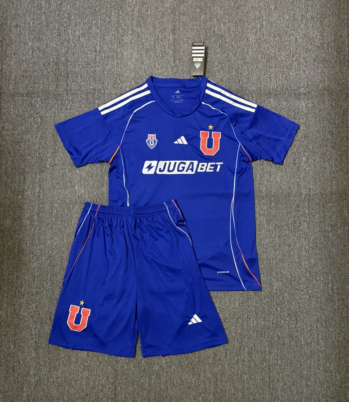 Adult Uniform 2025-2026 Club Universidad de Chile Home Soccer Jersey Shorts Men's Football Kit