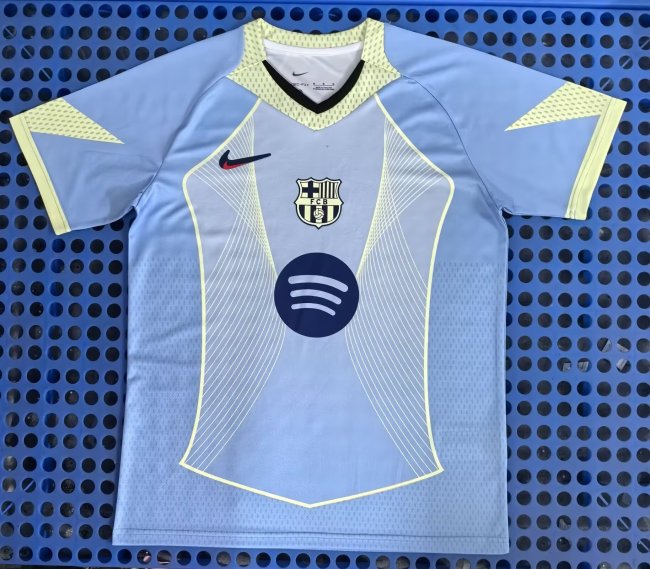 Barca Camisetas de Futbol Fans Version 2025-2026 Barcelona Blue/Green Special Edition Soccer Jersey