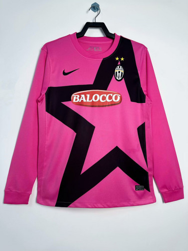 Long Sleeve Retro Jersey 2011-2012 Juventus Away Pink Soccer Jersey Vintage Football Shirt