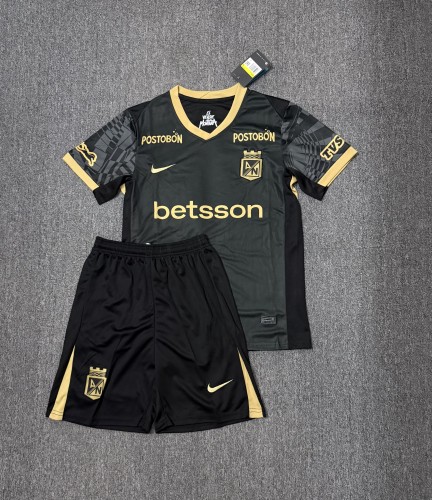 Adult Uniform 2025-2026 Atletico Nacional de Medellin Away Black Soccer Jersey Shorts Men's Football Kit