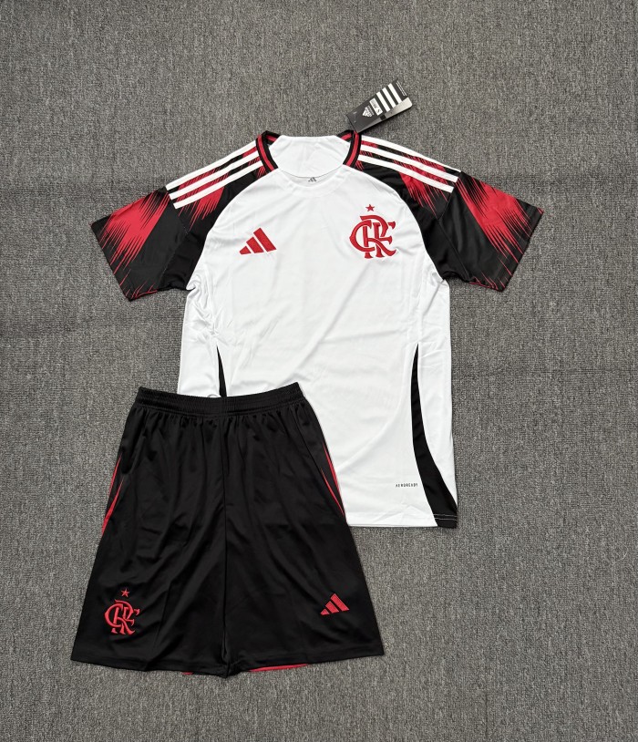 Adult Uniform 2025-2026 Flamengo Away White Soccer Jersey Shorts Men's Football Kit