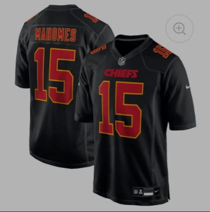 Youth Patrick Mahomes Black Kansas City Chiefs Game Jersey Kids Shirt