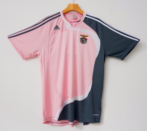 Retro Jersey 2007-2008 SL Benfica Away Pink Soccer Jersey Vintage Football Shirt