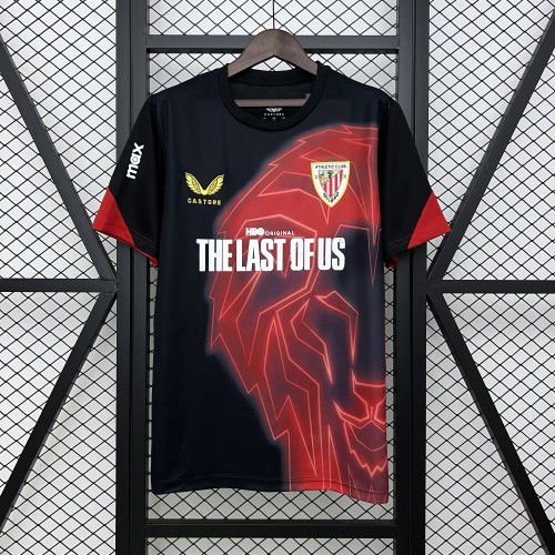 Fan Version 2025-2026 Athletic Bilbao Black/Red Soccer Training Jersey Football Shirt