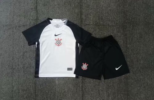 Youth Uniform Kids Kit 2025-2026 Corinthians Home Soccer Jersey Shorts Child Football Set