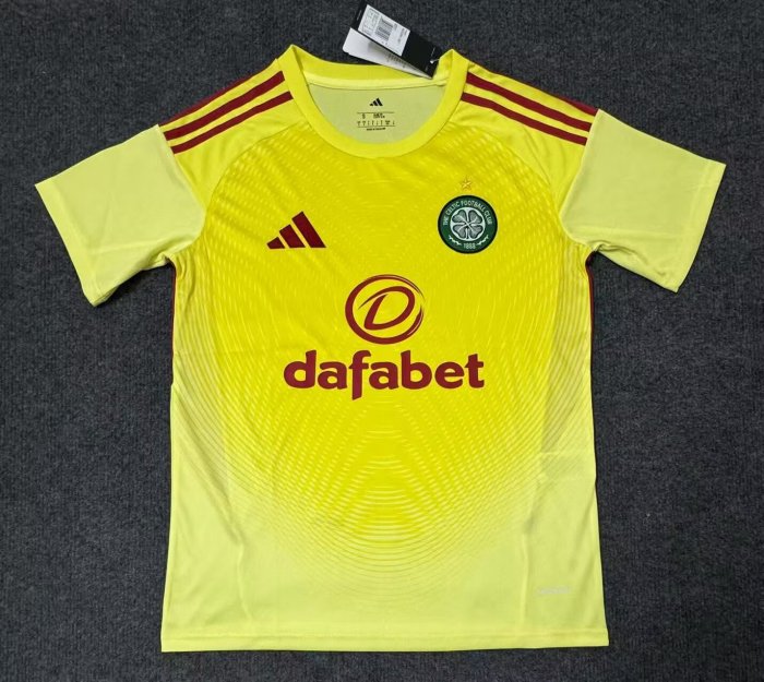 Fan Version 2025-2026 Celtic Third Away Yellow Soccer Jersey Football Shirt
