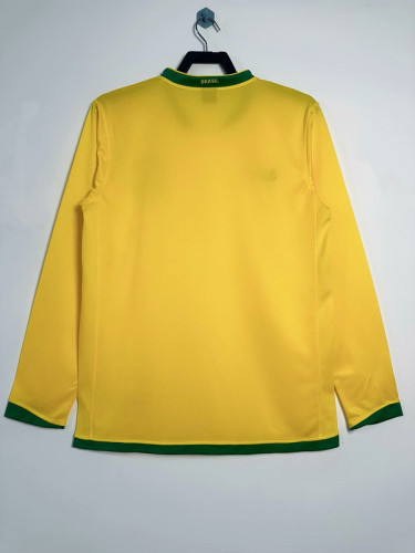 Long Sleeve Retro Jersey 2006 Brazil Home Soccer Jersey Brasil Camisetas de Futbol