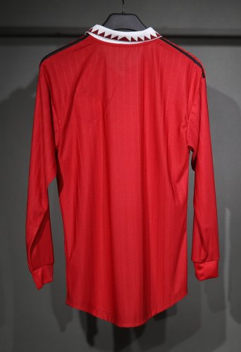 Player Version Retro Jersey Long Sleeve 2022-2023 Manchester United Home Soccer Jersey Vintage Football Shirt