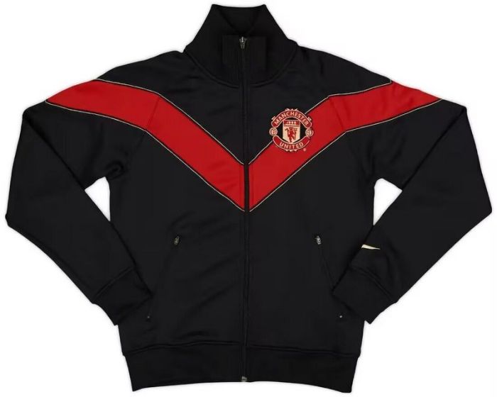 Retro Model 2025-2026 Manchester United Black Soccer Windbreaker Jacket Football Jacket