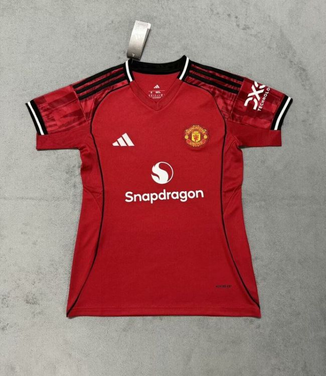 Women 2025-2026 Manchester United Home Soccer Jersey Girl Football Shirt