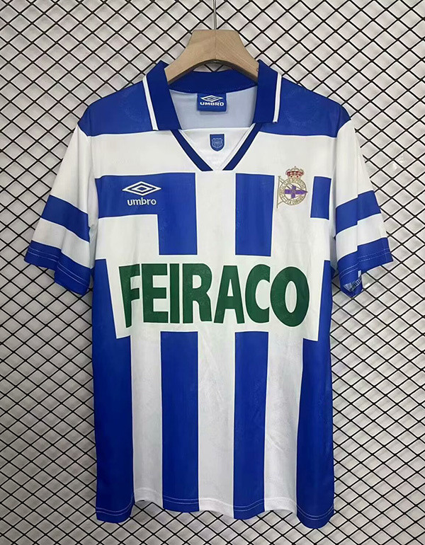 Retro Jersey 1994-1995 Deportivo La Coruna Home Soccer Jersey Camisetas de Futbol
