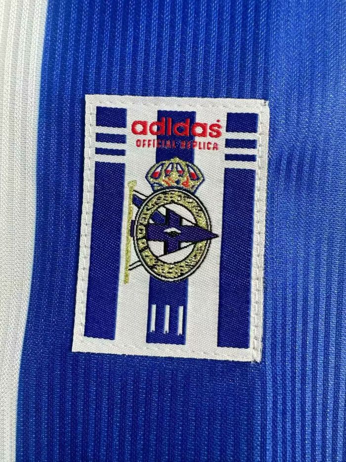 Long Sleeve Retro Jersey 1999-2000 Deportivo La Coruna Home Soccer Jersey Camisetas de Futbol
