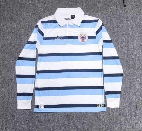 Long Sleeve Fan Version 2025-2026 Cruz Azul Blue/White Special Edition Soccer Jersey Football Shirt