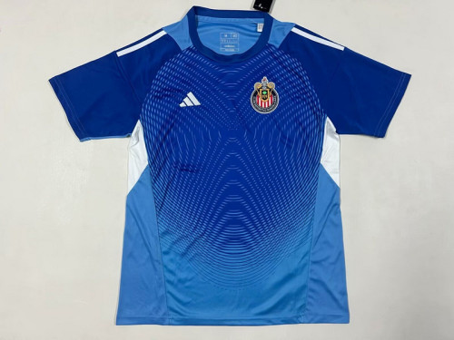 Fan Version 2025-2026 Chivas Blue Goalkeeper Soccer Jersey Football Shirt