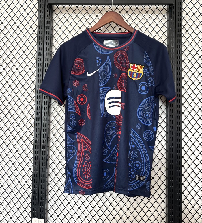 Barca Camisetas de Futbol Fan Version 2024-2025 Barcelona Dark Blue Special Edition Soccer Jersey