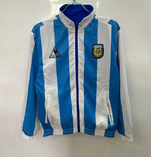 Retro Jacket 1986 Argentina Soccer Reversible Windbreaker Jacket Football Jacket