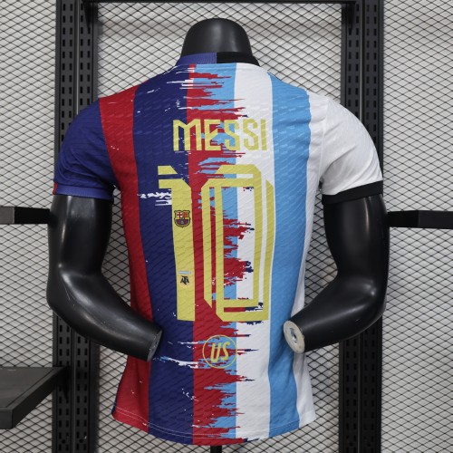 with Golden FIFA Patch Player Version Messi Team Combine Version 2025-2026 Barcelona Argentina Soccer Jersey Football Shirt