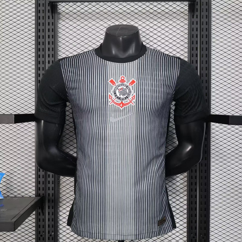 Player Version 2025-2026 Corinthians Black/Grey Special Edition Soccer Jersey Camisetas de Futbol