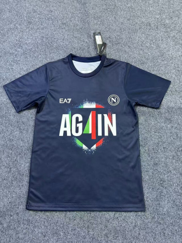Fan Version 2024-2025 Calcio Napoli 4 Champions Dark Blue Football Shirt Napoles Soccer Jersey