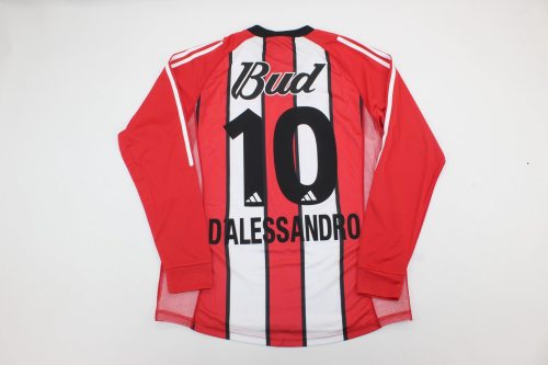 Long Sleeve Retro Jersey 2003-2004 River Plate D'ALESSANDRO 10 Away Soccer Jersey LS Vintage Football Shirt