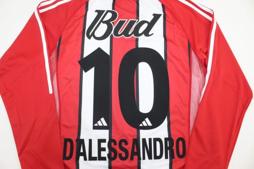 Long Sleeve Retro Jersey 2003-2004 River Plate D'ALESSANDRO 10 Away Soccer Jersey LS Vintage Football Shirt