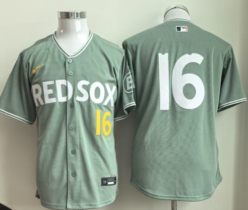 City Edition 2025 Boston Red Sox 16 Green Blank Jersey MLB Shirt