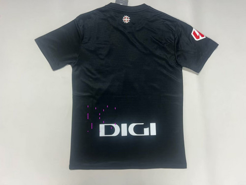 with LALIGA Patch Fan Version 2025-2026 Athletic Bilbao Away Black Soccer Jersey Football Shirt