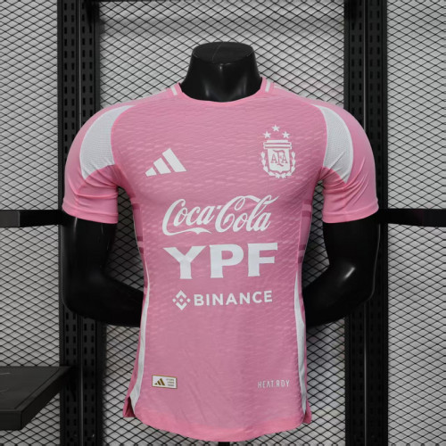 Player Version 2025 Argentina Pink Soccer Jersey Camisetas de Futbol