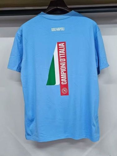 2024-2025 Calcio Napoli Blue Cotton T-shirt Napoles Soccer Jersey