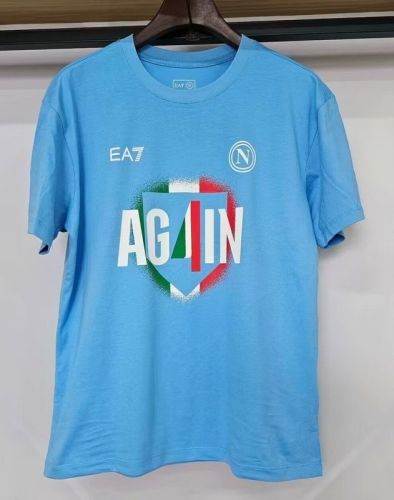 2024-2025 Calcio Napoli Blue Cotton T-shirt Napoles Soccer Jersey