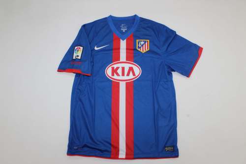 with LFP Patch Retro Jersey 2010-2011 Atletico Madrid Away Blue Soccer Jersey Vintage Football Shirt
