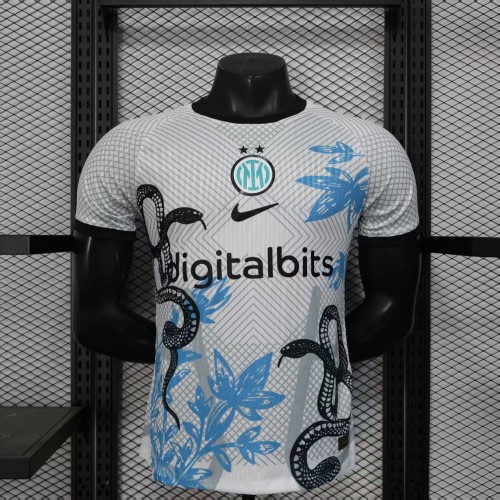 Player Version 2025-2026 Inter Milan White/Black Snake Edition Soccer Jersey Football Shirt