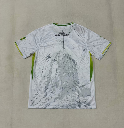 Fan Version 2025 Brazil White Jesus Edition Soccer Jersey Brasil Camisetas de Futbol