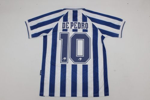 Retro Jersey 1994-1995 Real Sociedad DE PEDRO 10 Home Soccer Jersey Vintage Football Shirt