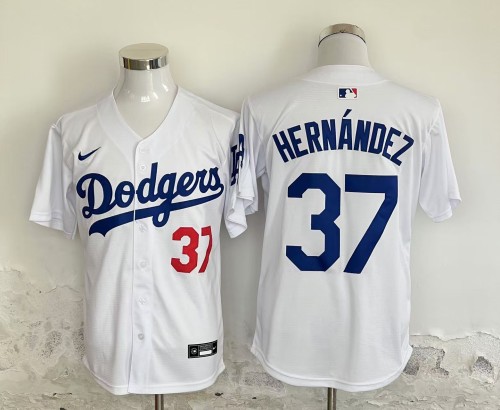 Los Angeles Dodgers HERNANDEZ 37 White Cool Base MLB Jersey