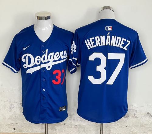 Los Angeles Dodgers HERNANDEZ 37 Blue Cool Base MLB Jersey