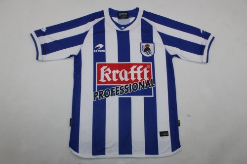 Retro Jersey 2002-2003 Real Sociedad ALONSO 4 Home Soccer Jersey Vintage Football Shirt
