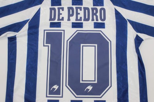 Retro Jersey 1994-1995 Real Sociedad DE PEDRO 10 Home Soccer Jersey Vintage Football Shirt