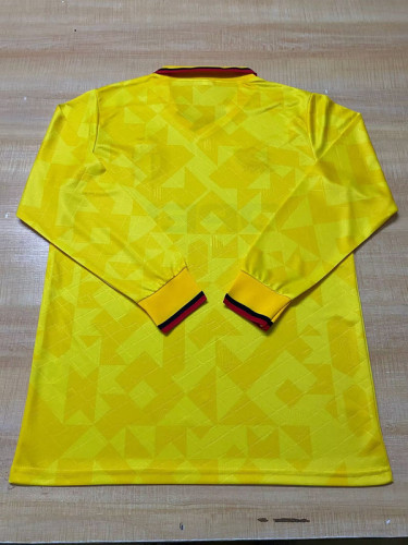 Long Sleeve Retro Jersey 1994-1995 AC Milan Third Away Yellow Soccer Jersey Vintage Football Shirt