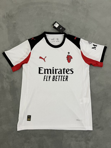 Fan Version 2025-2026 AC Milan Away White Soccer Jersey AC Football Shirt