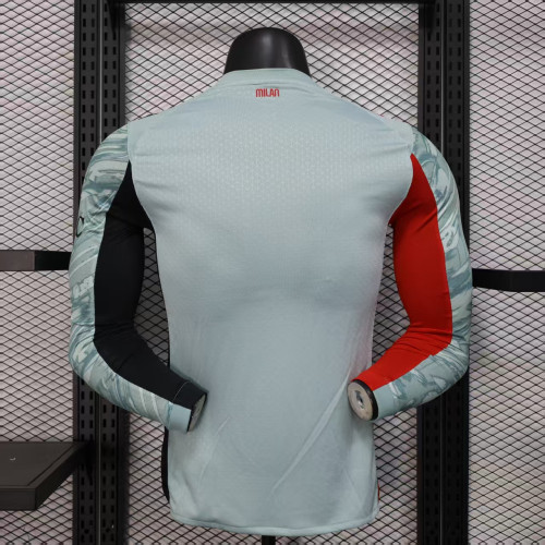 Long Sleeve Player Version 2025-2026 AC Milan Light Green Goalkeeper Soccer Jersey AC Football Shirt