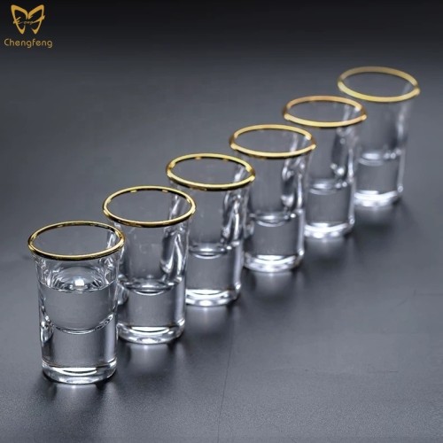 15 ml Gold rim Shot Glasses With Gold Rim - Hand Made