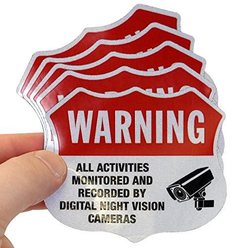 SmartSign  All Activities Monitored and Recorded  Warning Decal Set | Five Pack of 2.75 x3.25  EG Reflective Adhesive Labels