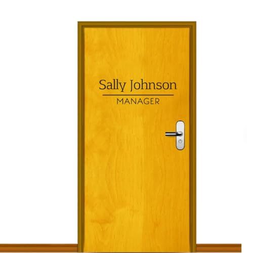Name and Professional Title Wall or Door Decal - Single Color Custom Two Line Vinyl Decal Featuring Your Name and Title - Perfect for Your Entryway Office Door, Entrance, or Home Office - Select Your Size & Color