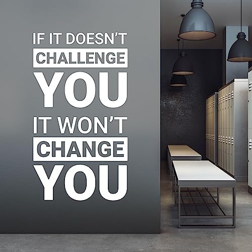 If it Doesn't Challenge You, it Won't Change You - Company Office, Conference Room, Corporate Wall Art Sticker [White]